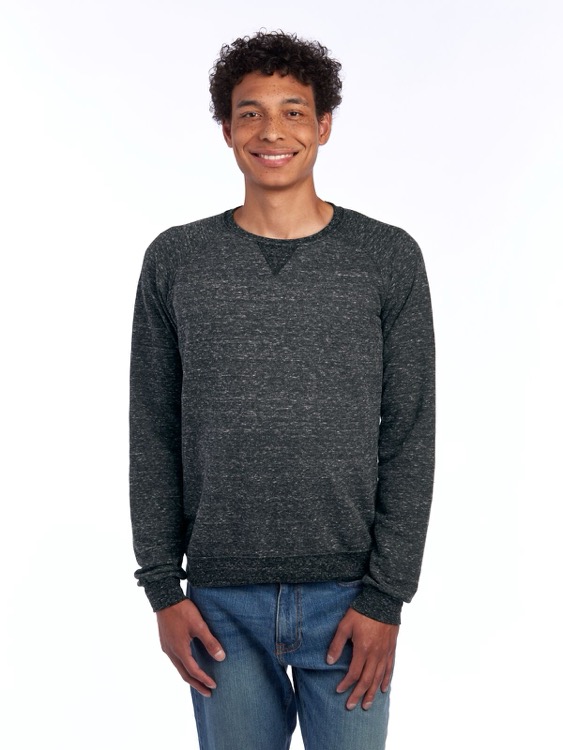JERZEES Snow Heather Ring-Spun Unisex Raglan Crew 7