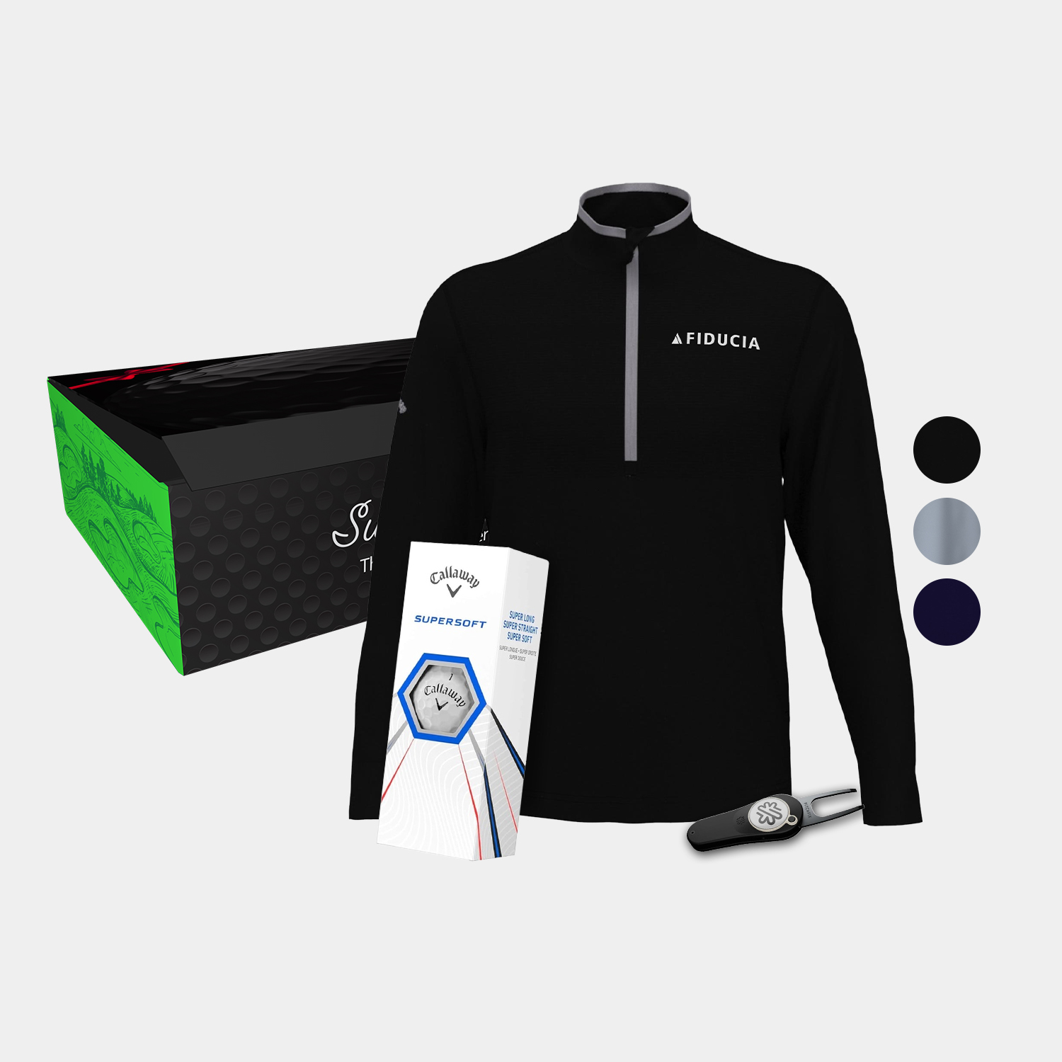 Callaway® Men's 1/4-Zip Pullover, Supersoft Golf Balls & Pitchfix® 2.5 Divot Tool Gift Set 7