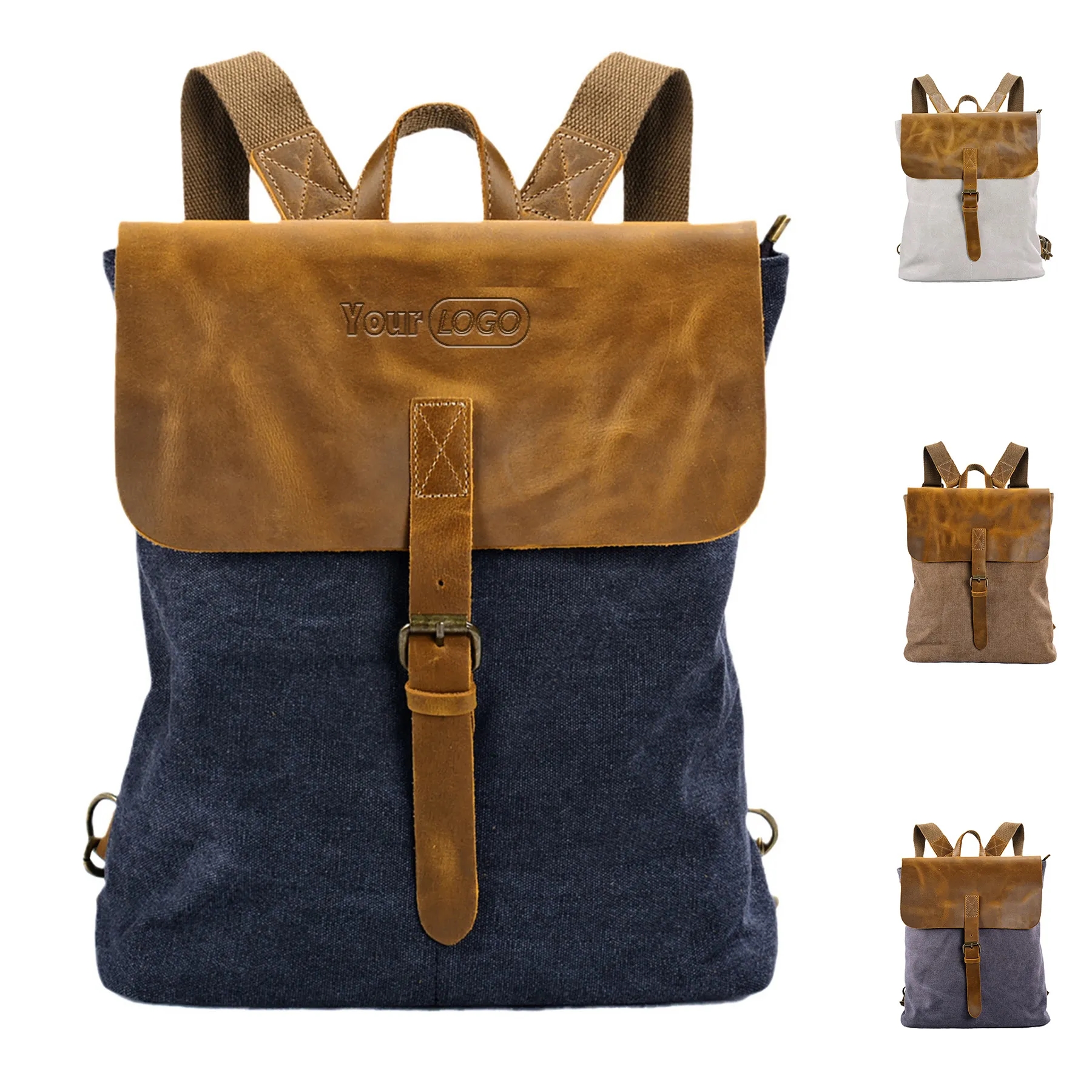 Canvas Patchwork Cowhide Simple Women's Bag 4