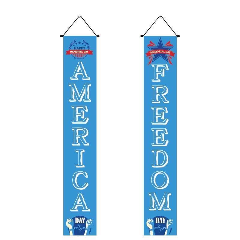 4th of July Porch Signs, Independence Day Door Banners 4