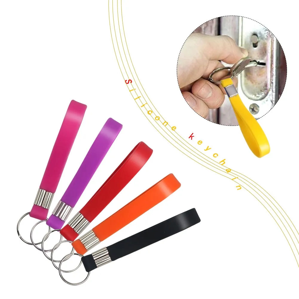 Solid Color Silicone Key Chain 2