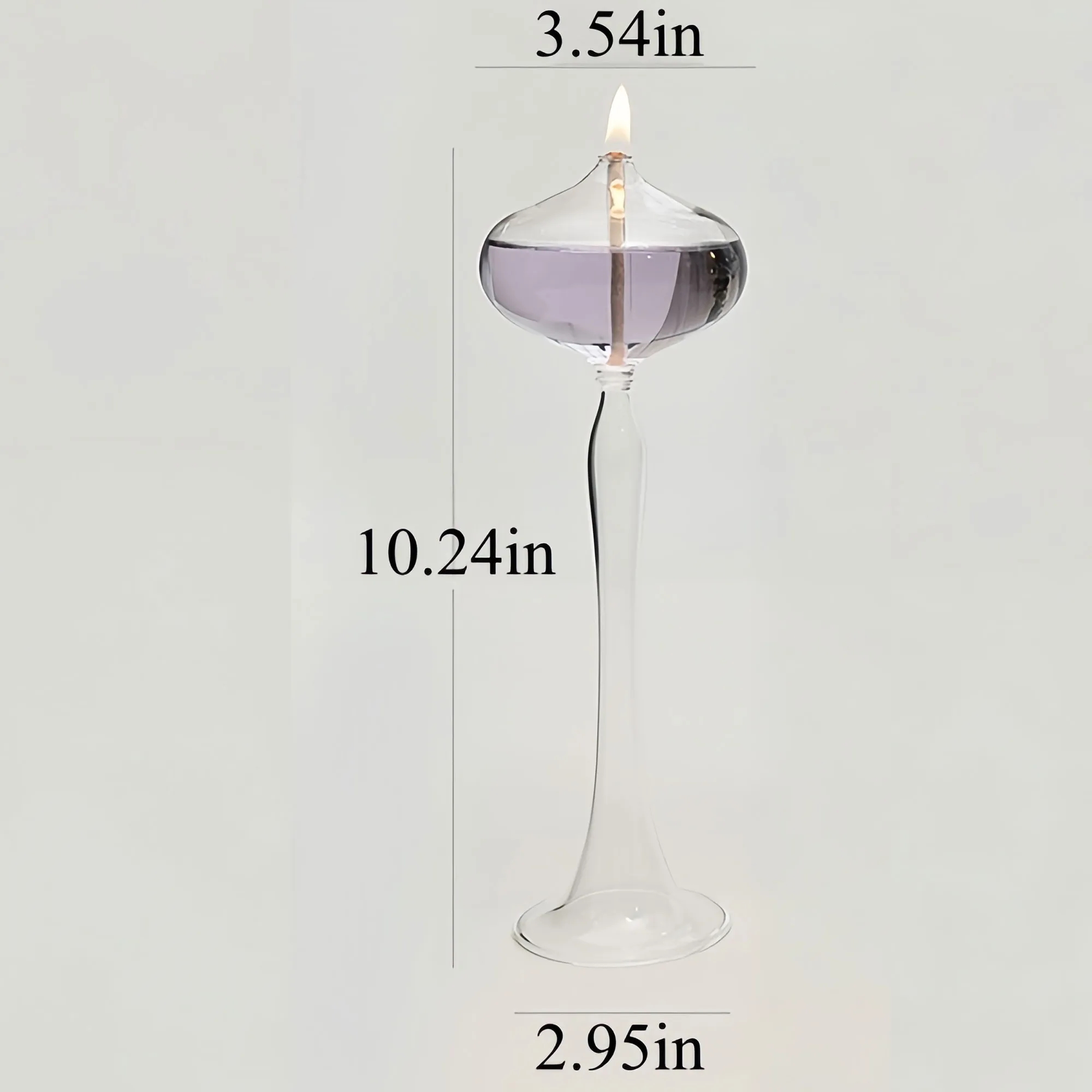 Elegant Glass Oil Lamp Candlestick Desktop Ornament 4