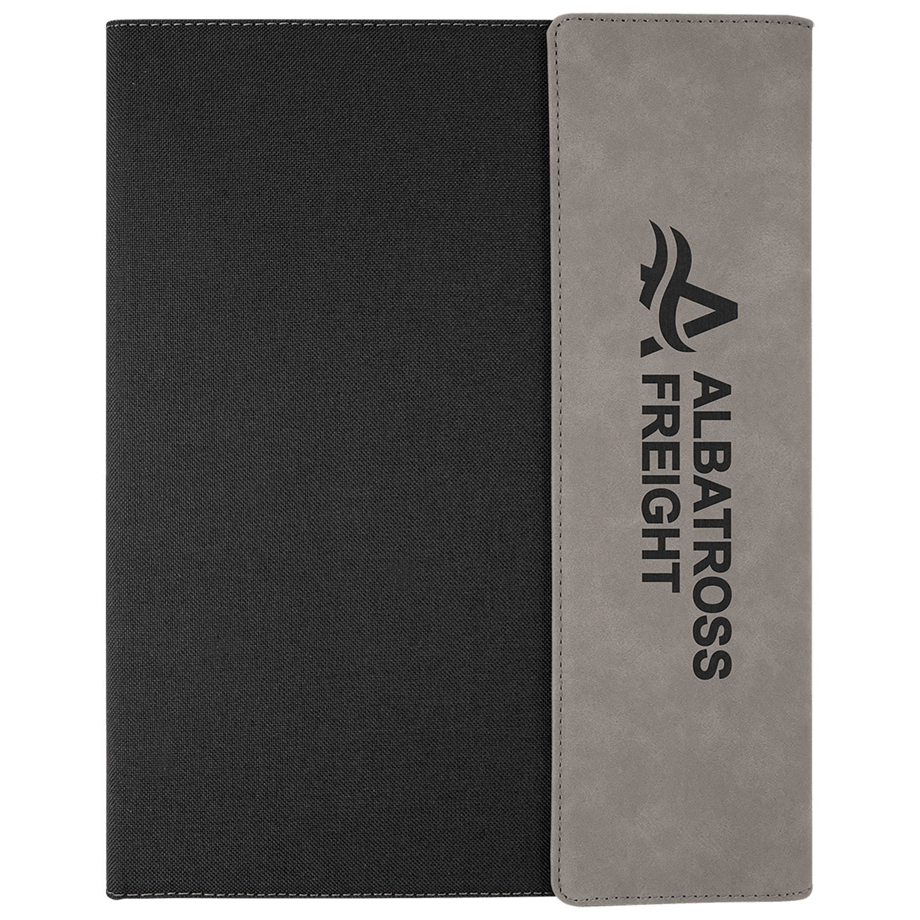 9" x 12" Gray Leatherette & Black Canvas Portfolio 2