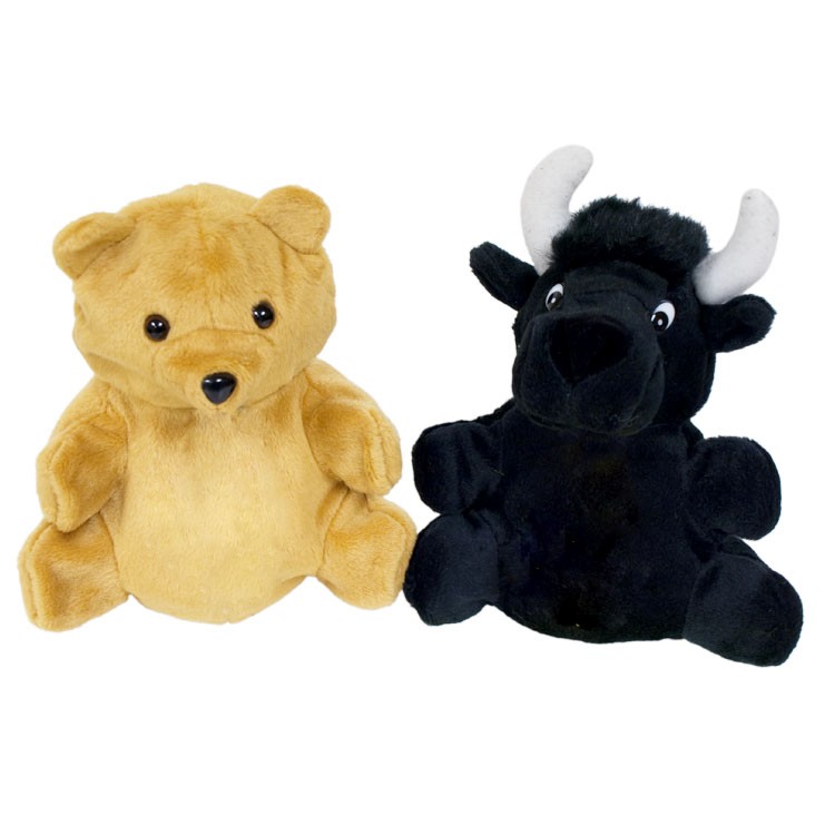 7" Bear/Black Bull Reversible Puppet 1