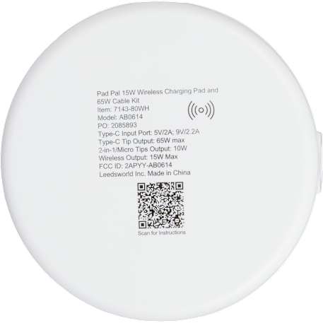 Pad Pal 15W Wireless Charging Pad and 65W Cable Ki 107