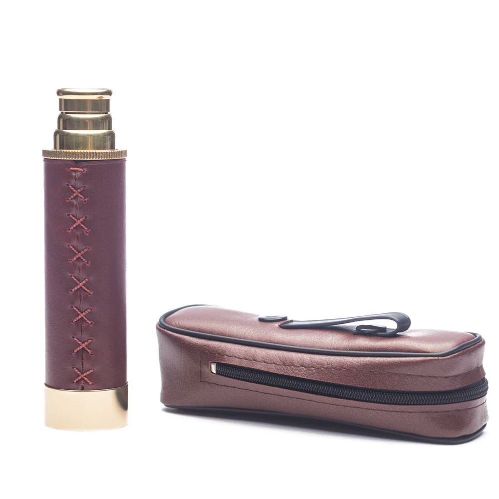 Genuine Leather Brass 4 Section Telescope 1