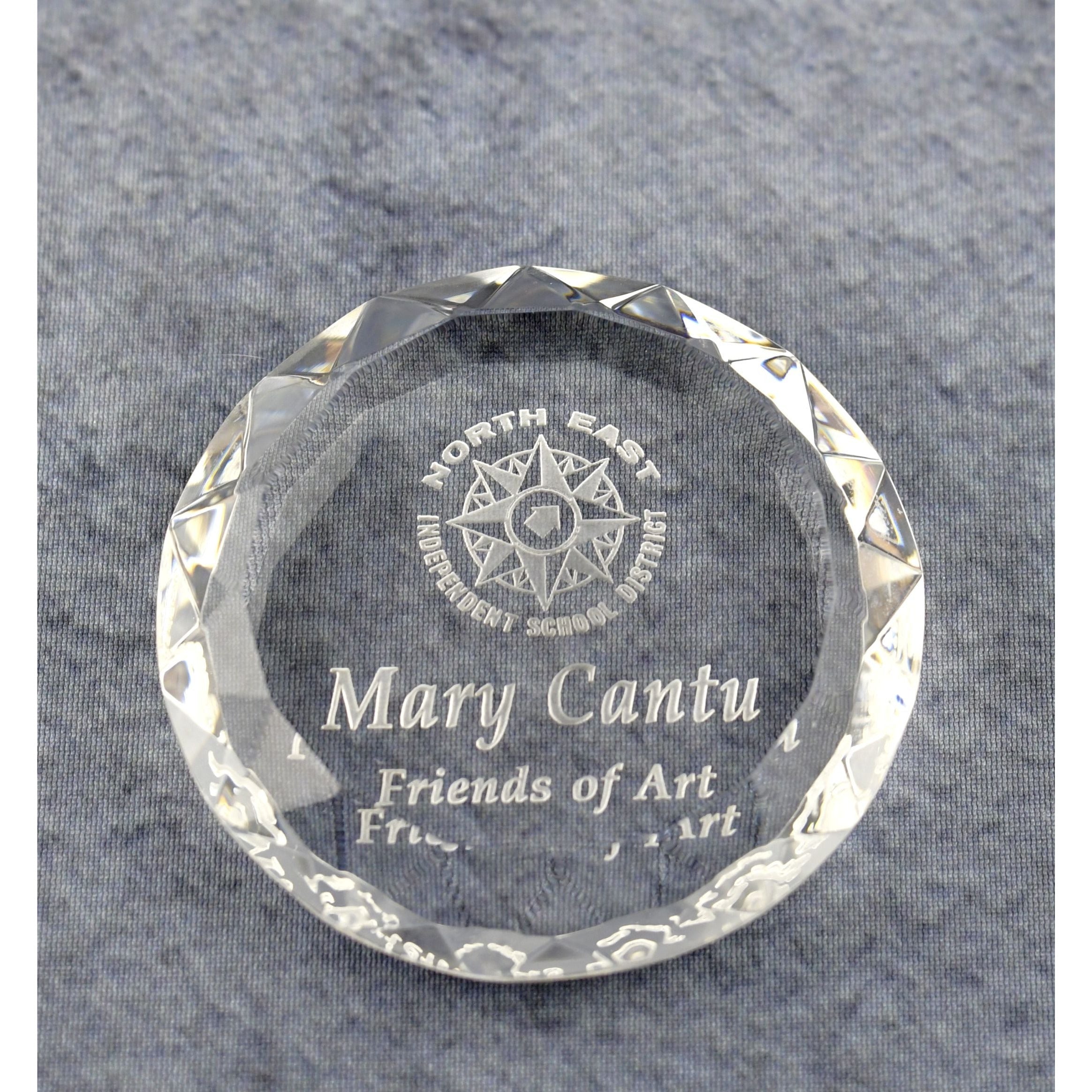 Crystal Round Multi-Faceted Paperweight 2