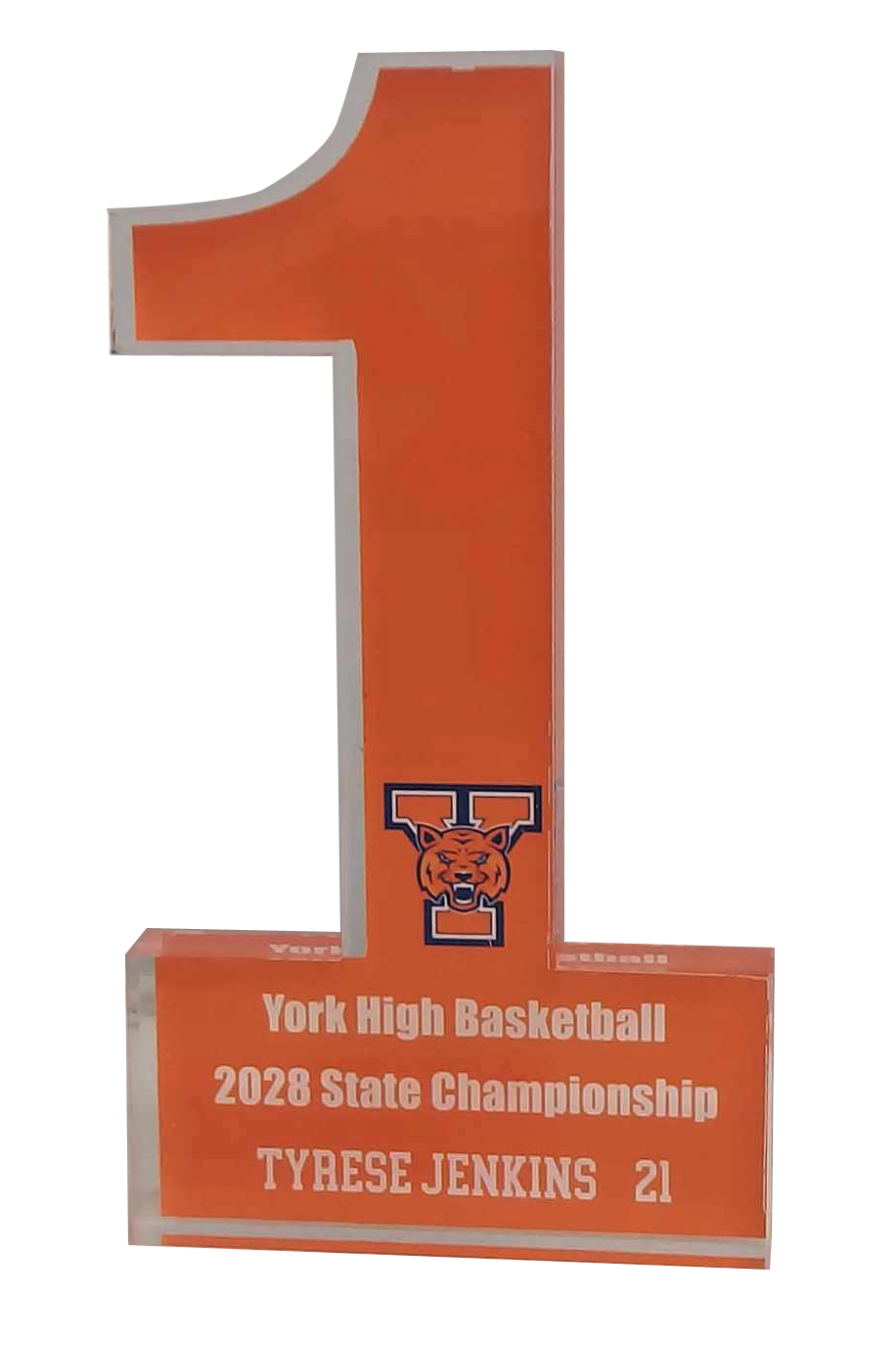 #1 Shaped Freestanding Acrylic 4.5"X8" 2