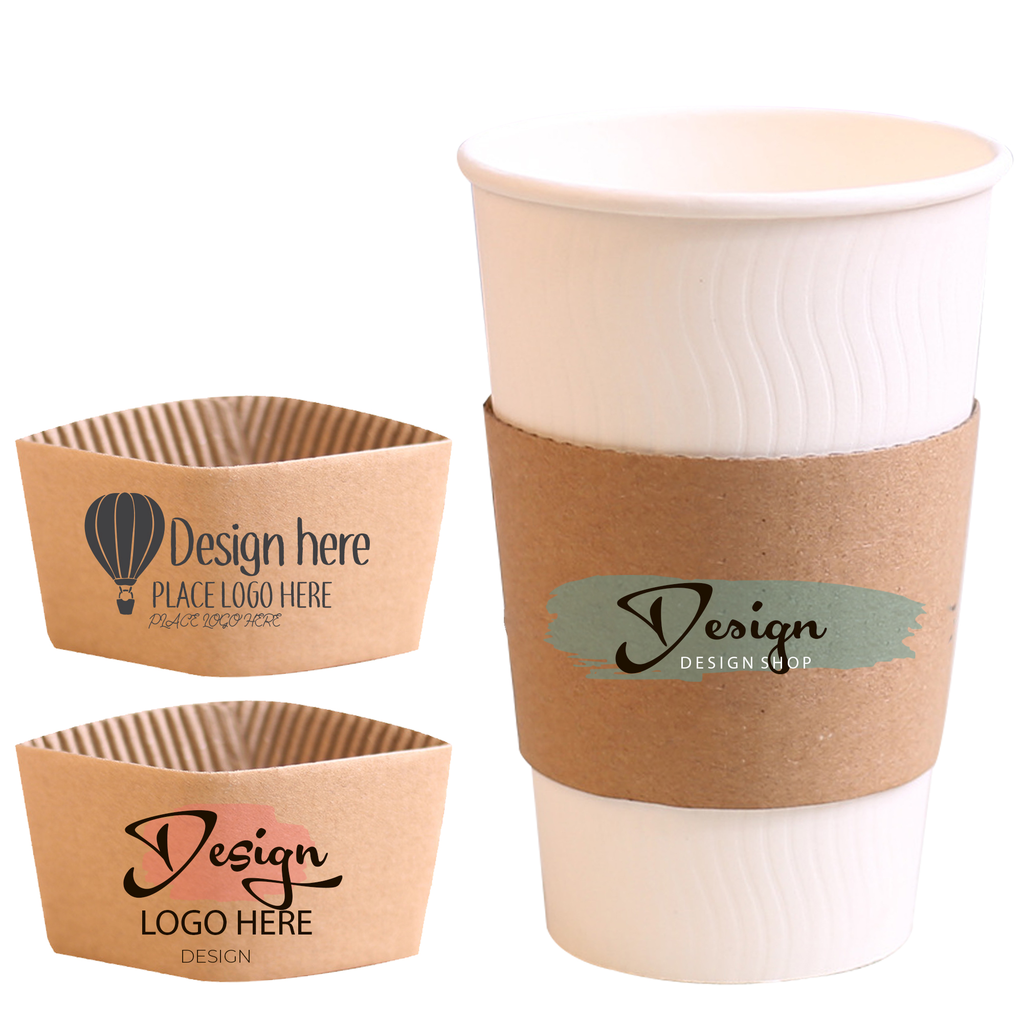 Coffee Cup Sleeves Disposable Paper Hot Cold 2