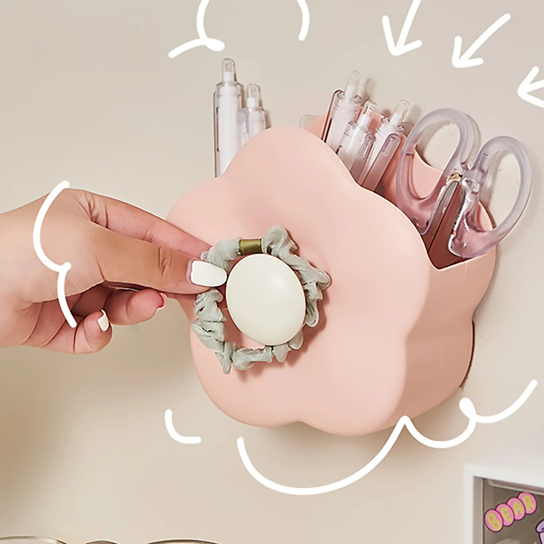 Plastic Large Capacity Flower Pen Holder 3