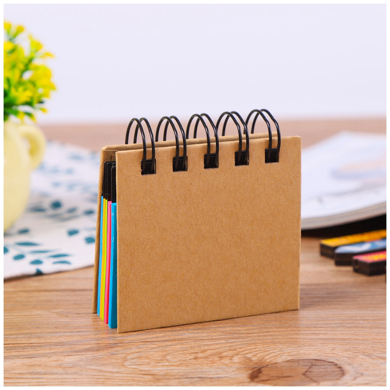Kraft Cover Mini Notebook with Sticky Notes 7
