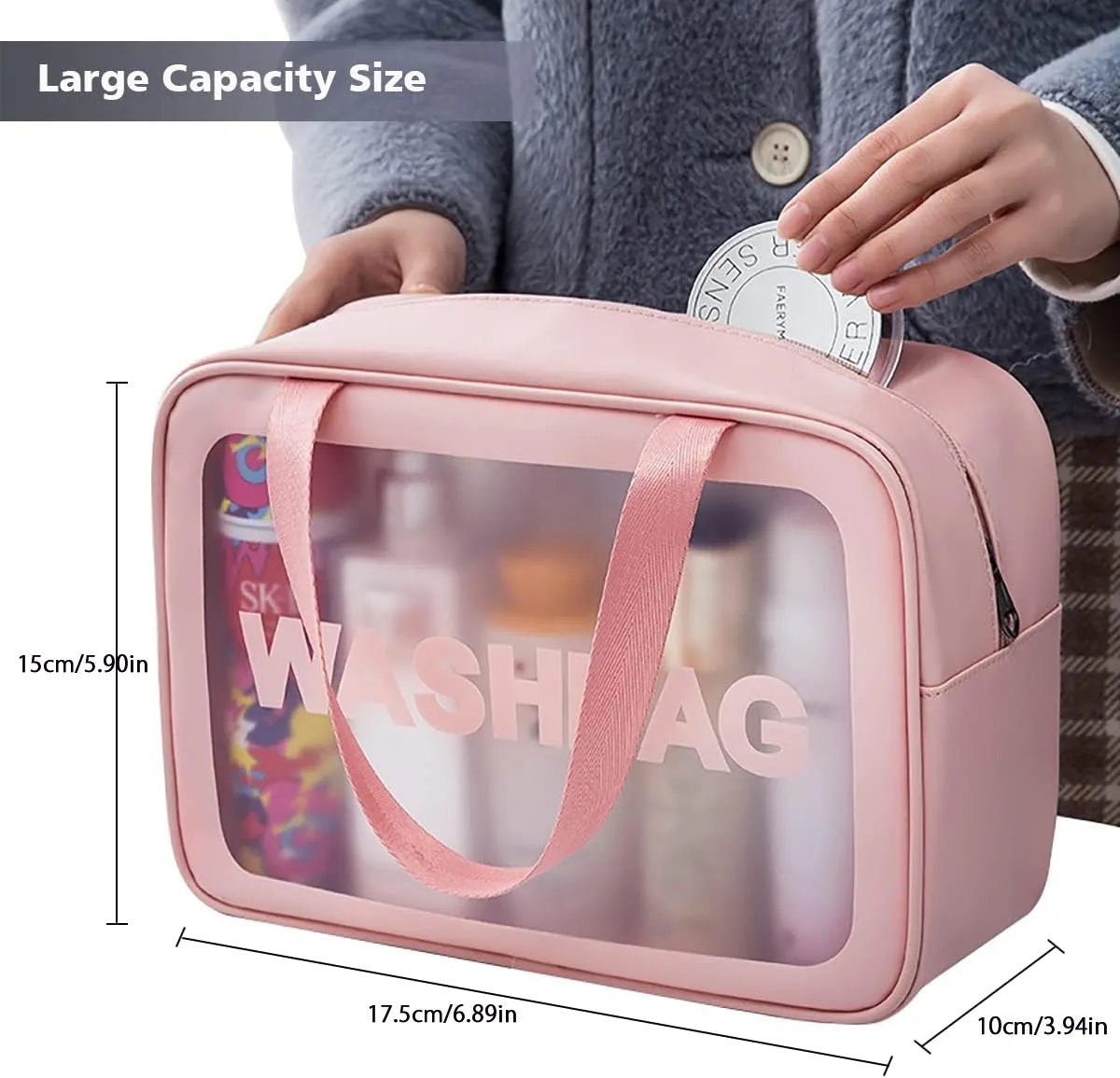 Translucent Toiletry Bag with with Handy Handle 4