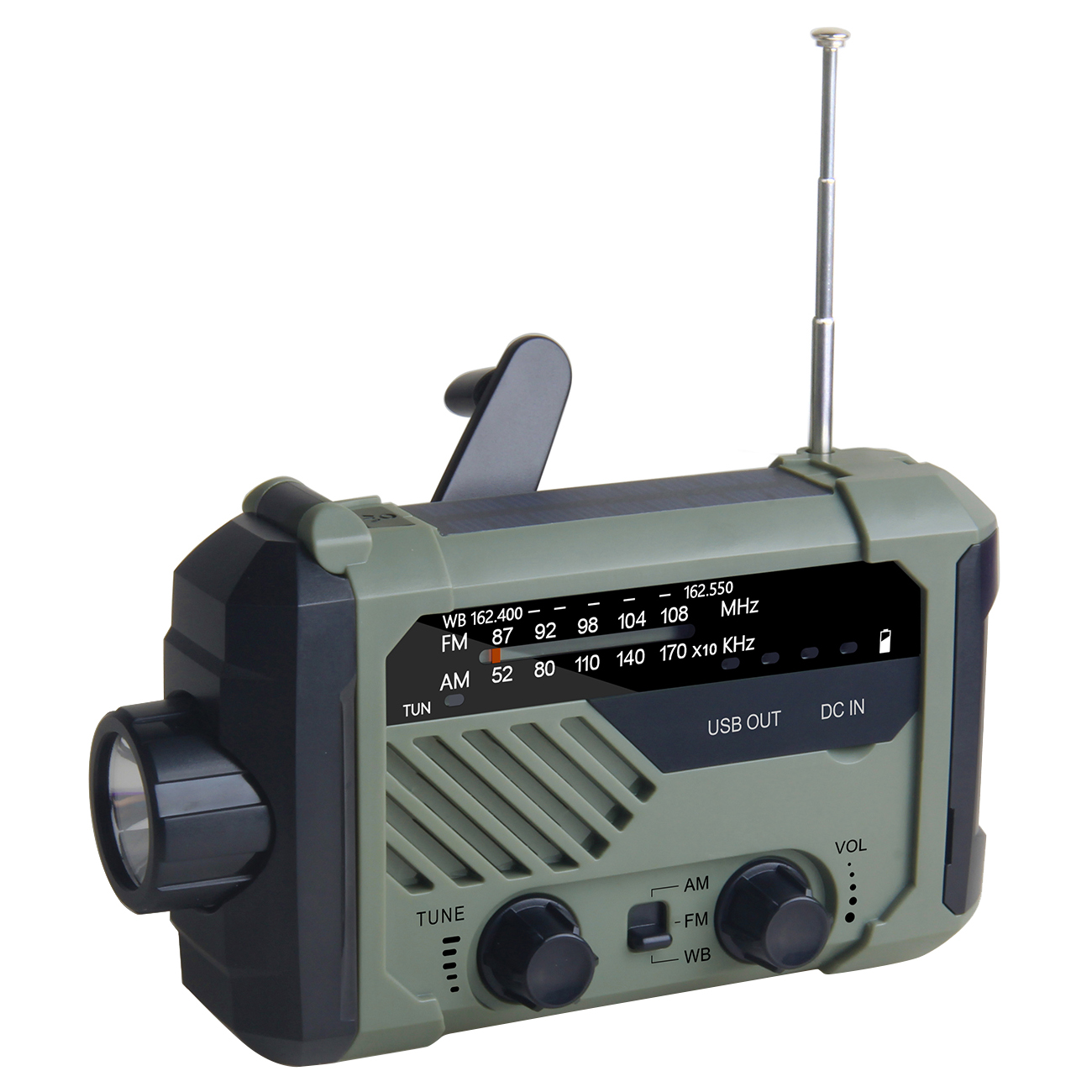 ResQ Emergency Weather Radio – AM/FM/NOAA with LED Flashlight, Reading Lamp, SOS & Power Bank 1