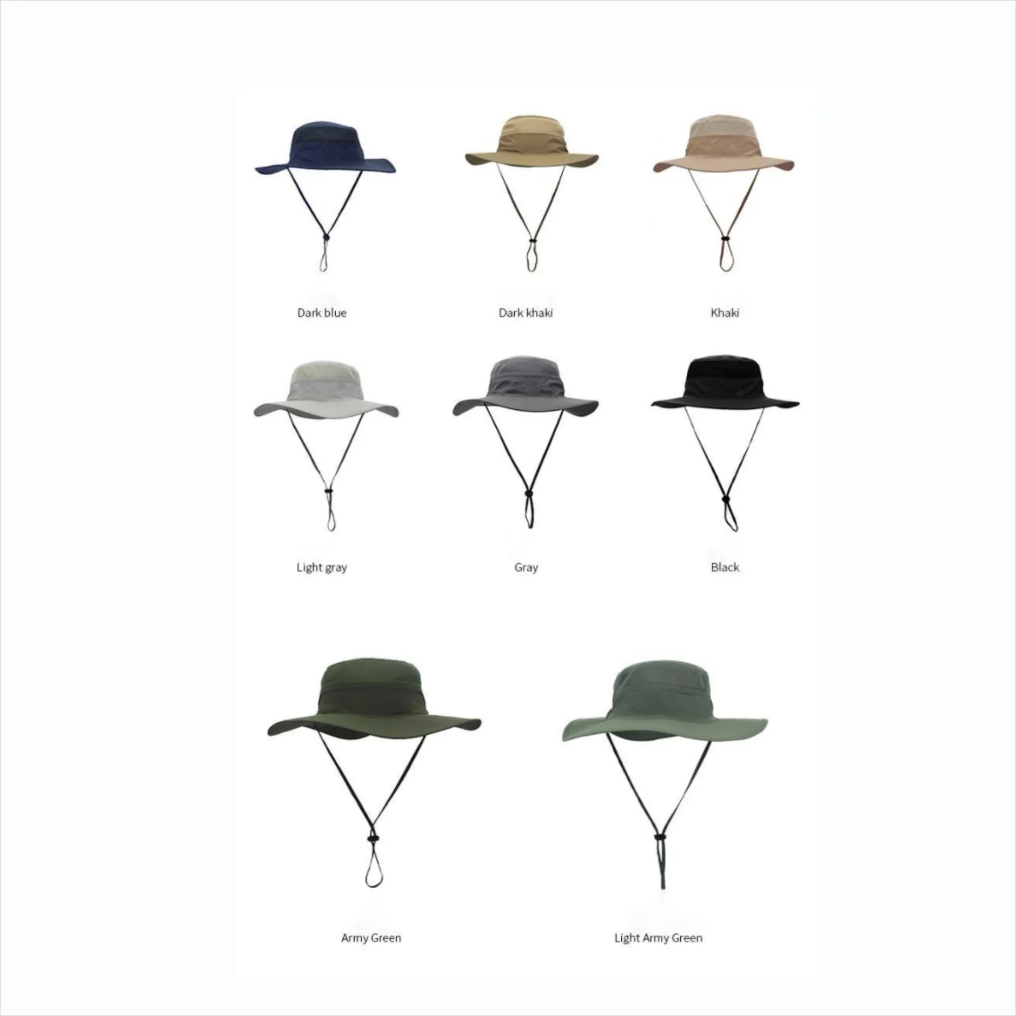 MOQ 50 Wide Brim Fisherman Hat Chin Drawstring 5