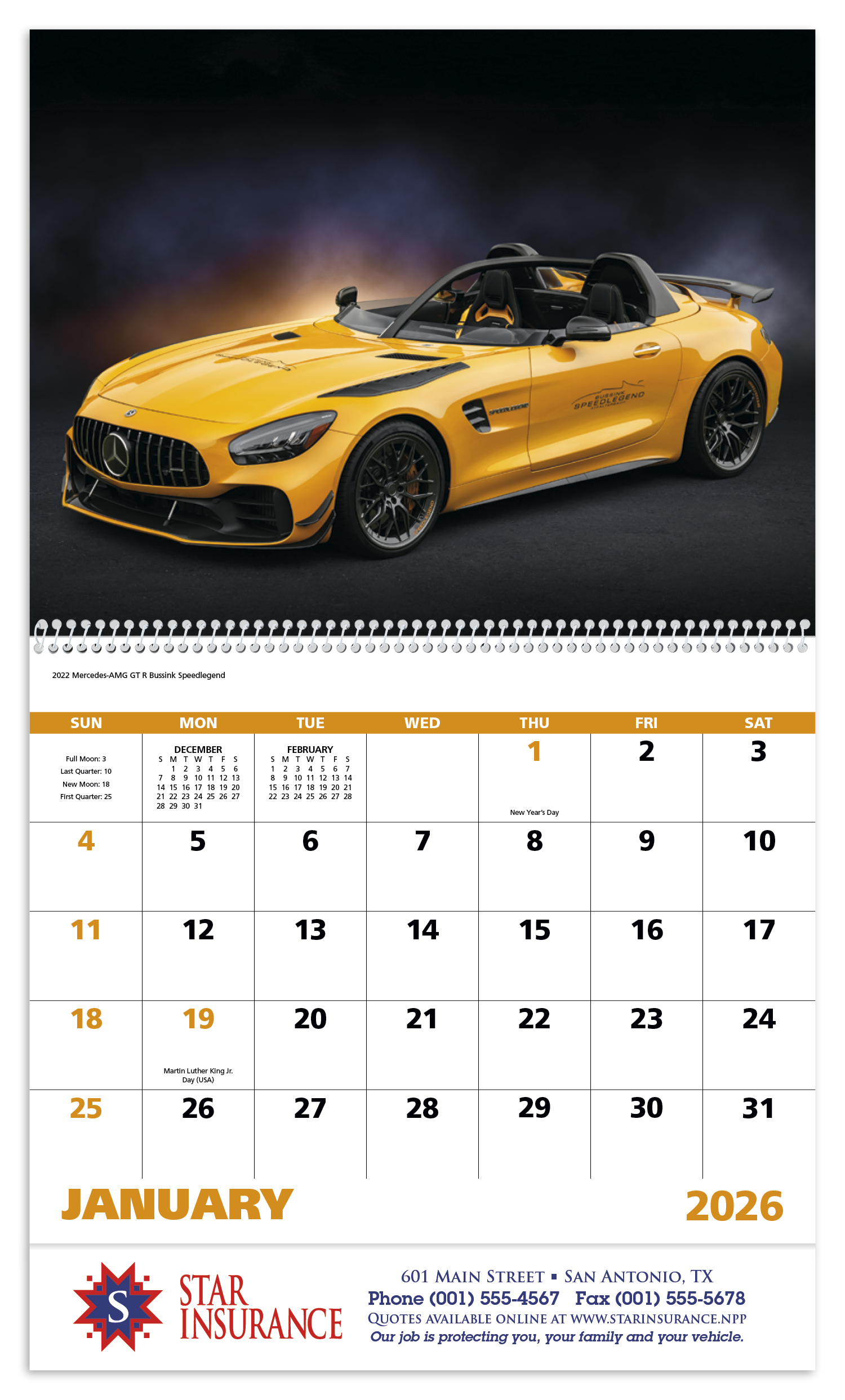 Good Value™ Exotic Sports Cars - Spiral Calendar 36