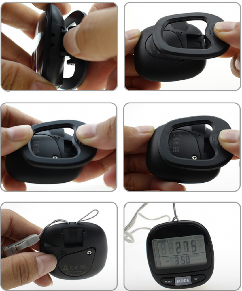 3D Pedometer with Clip & Lanyard 16