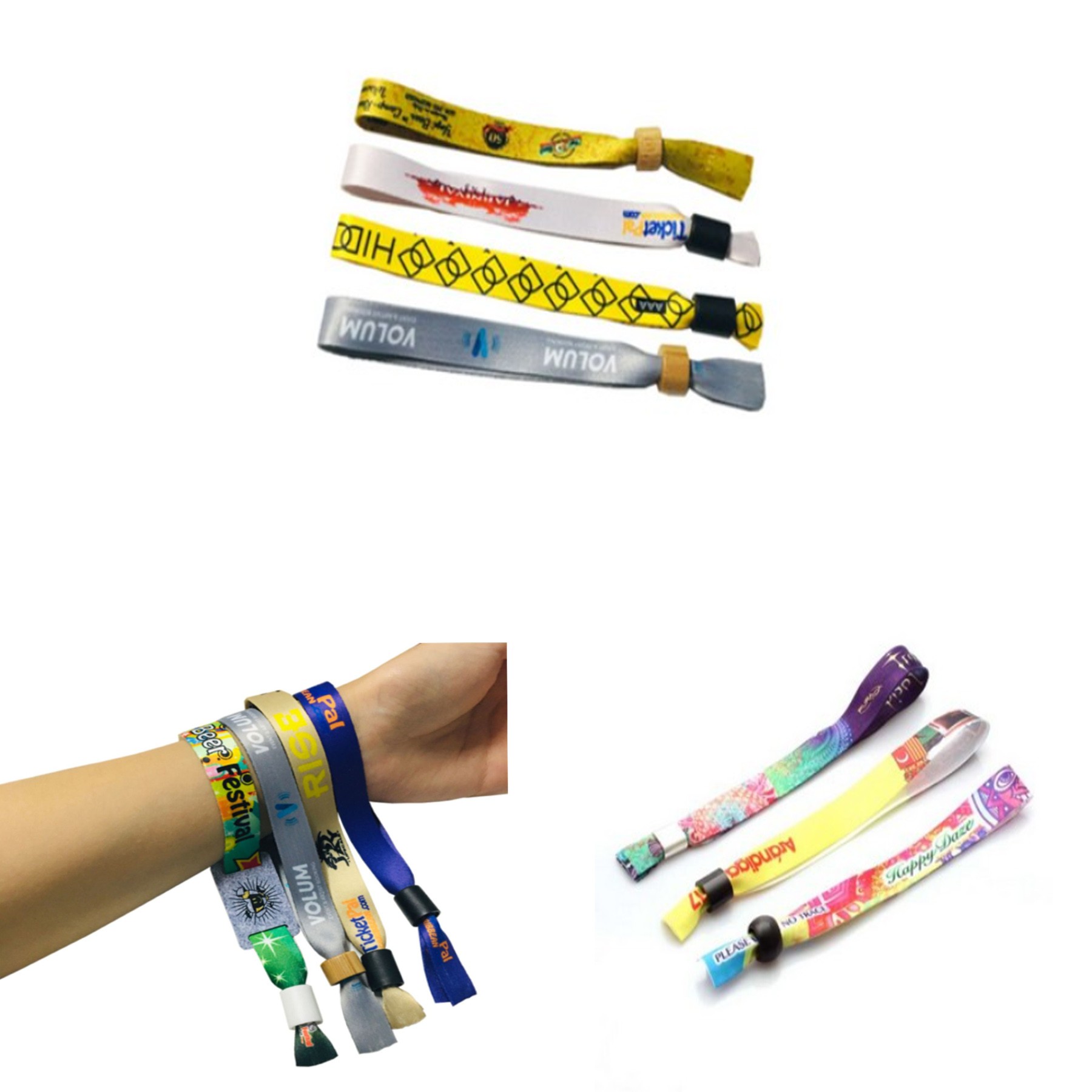 Sublimated Fabric Wristbands w/ Locking Bead 2