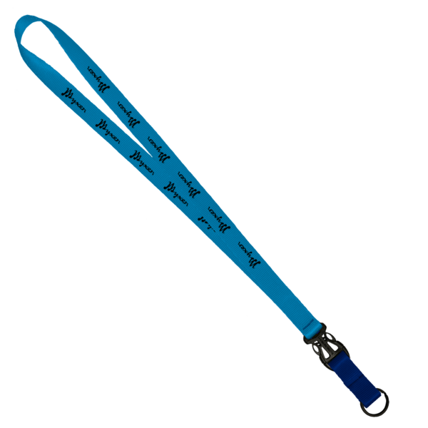 3/4" Multi color (Top and bottom) Nylon Lanyard with Plastic Slide Buckle R 98