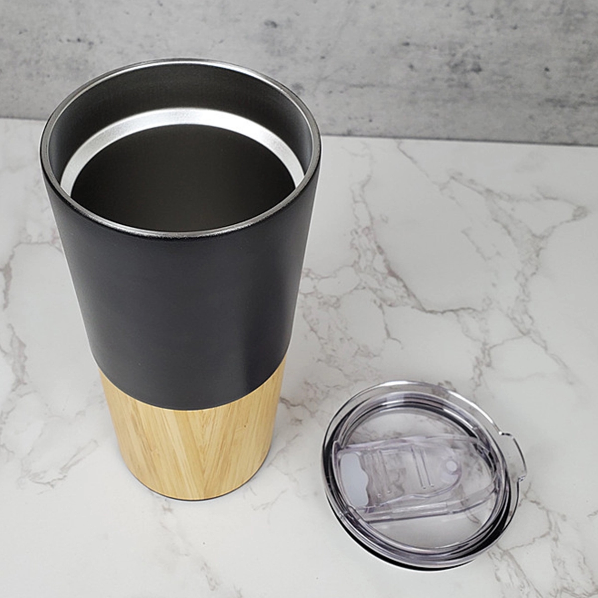 20 oz Stianless Steel Natural Bamboo Coffee Tumbler 3