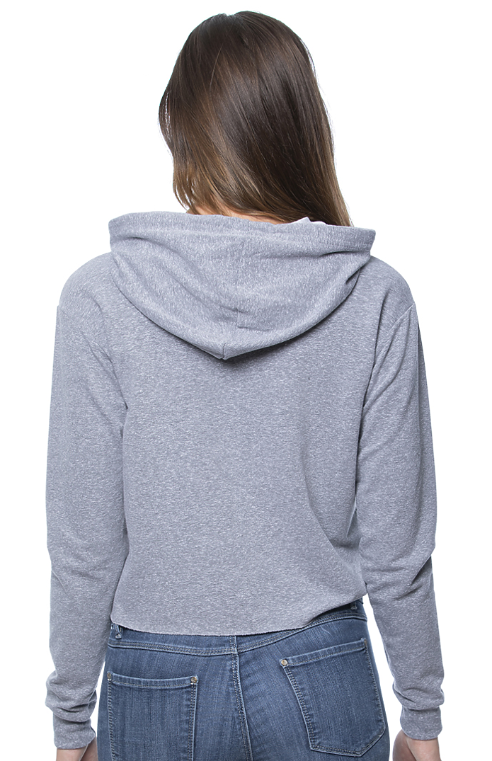 Women's Triblend French Terry Pullover Crop Hoodie 1