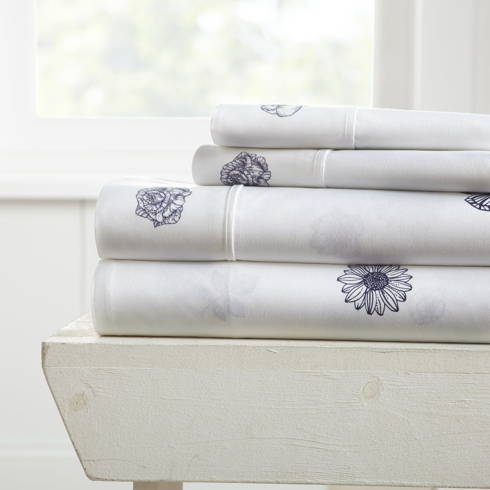 Bed Sheet Sets - Navy Indigo Cali King 4 Set 2