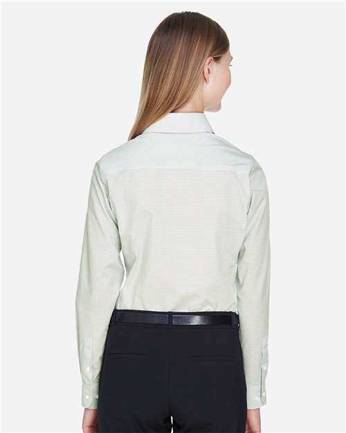 Women's Crown Collection® Micro Tattersall Woven Dress Shirt - DG510W 37