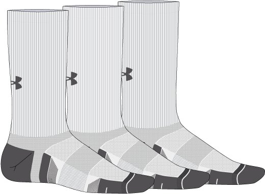 UA Performance Tech Kids' 3-Pack Crew Socks 3
