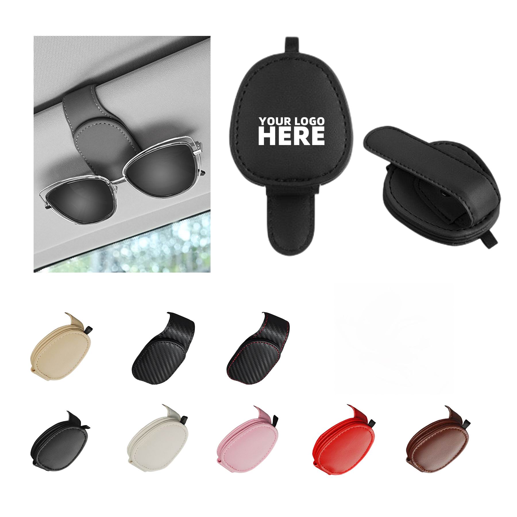 Magnetic Leather Sunglass Holder For Car 2