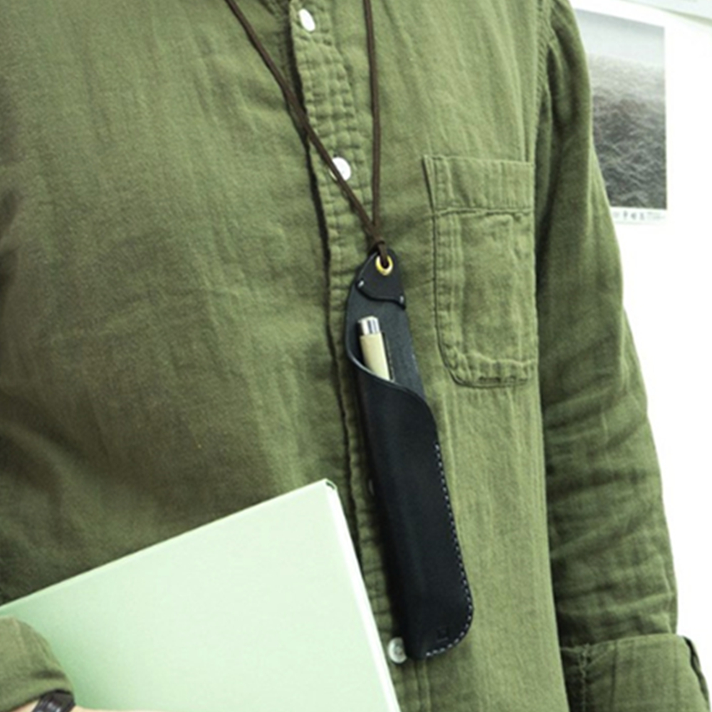 Leather Voice Record Pen Holder With Lanyard 8