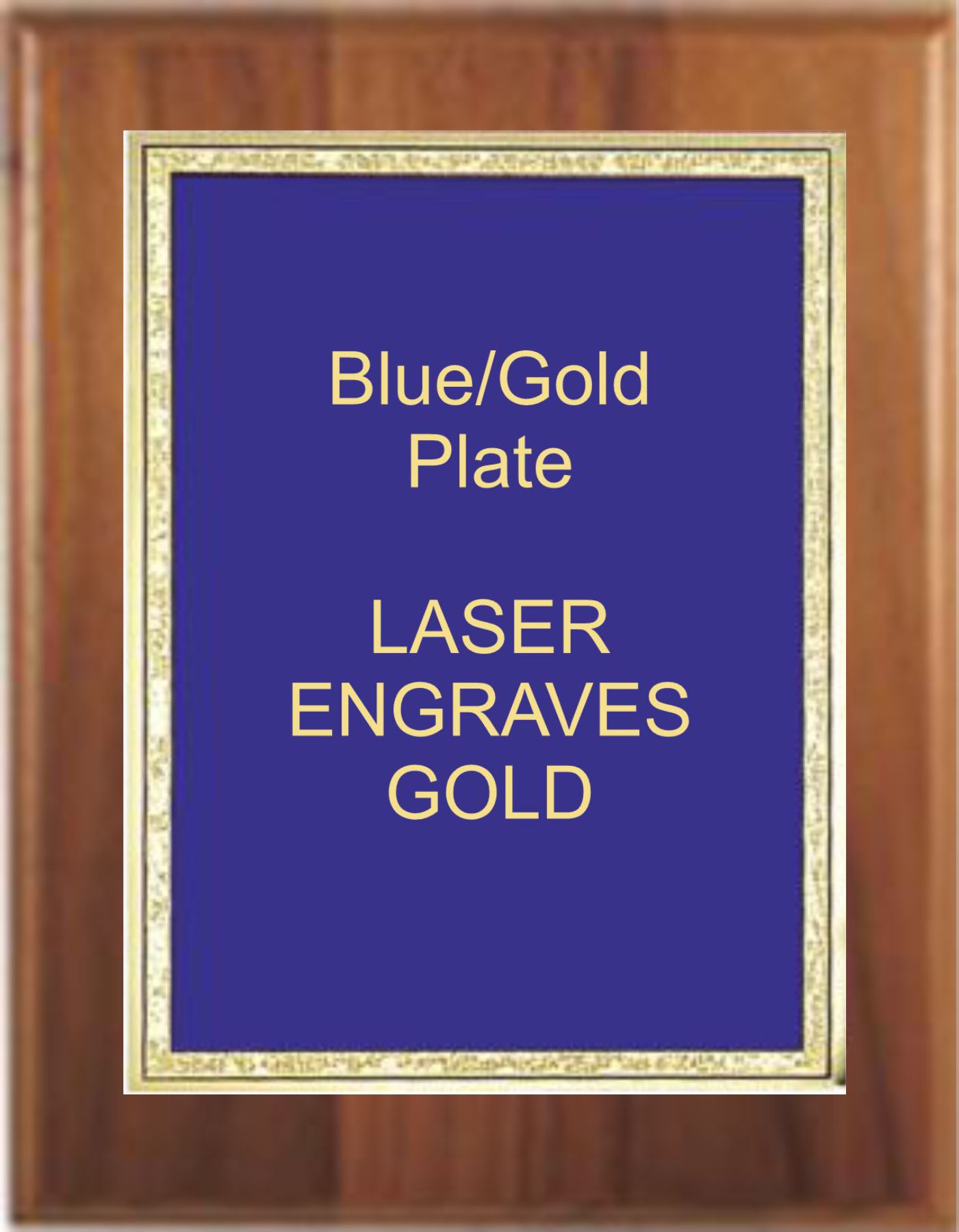 9" x 12" Cherry Finish Plaque with a Blue Florentine Plate 1