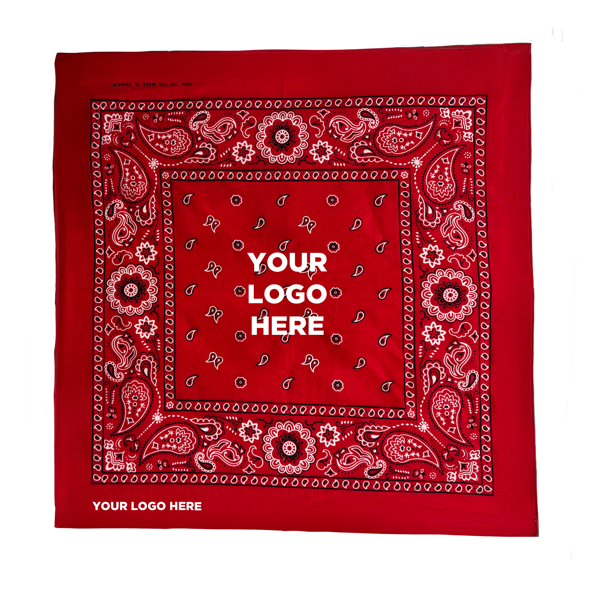 Red Cotton Bandana 22" x 22" 4