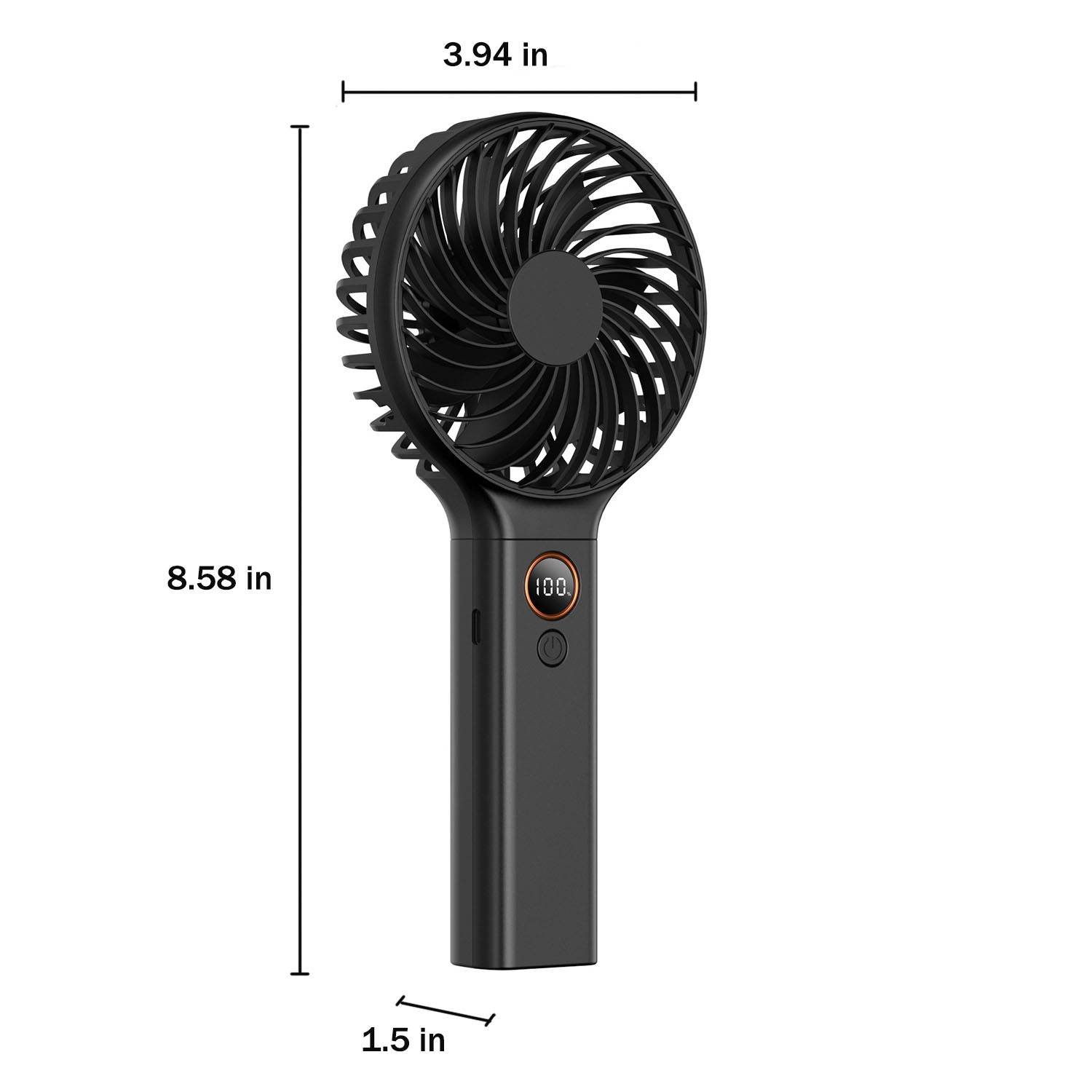 Compact Foldable 6-Speed Handheld Fan LED Display 6
