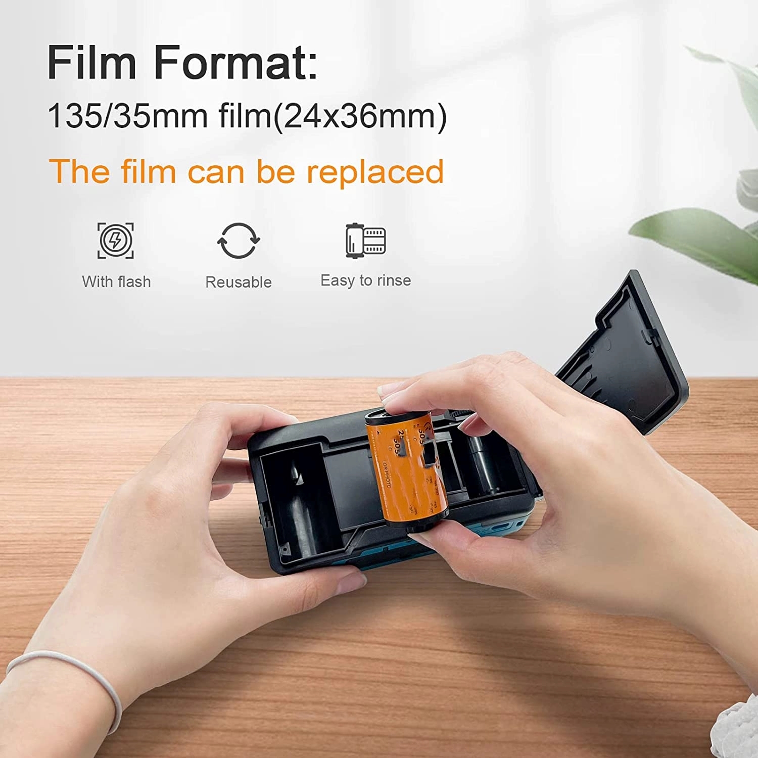 Reusable 135/35Mm Film Camera With Flash 6