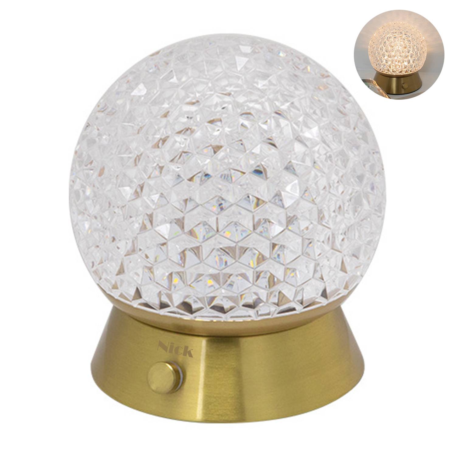 ABS Table Lamp Crystal Ball Decoration Bedroom Ambiance 3