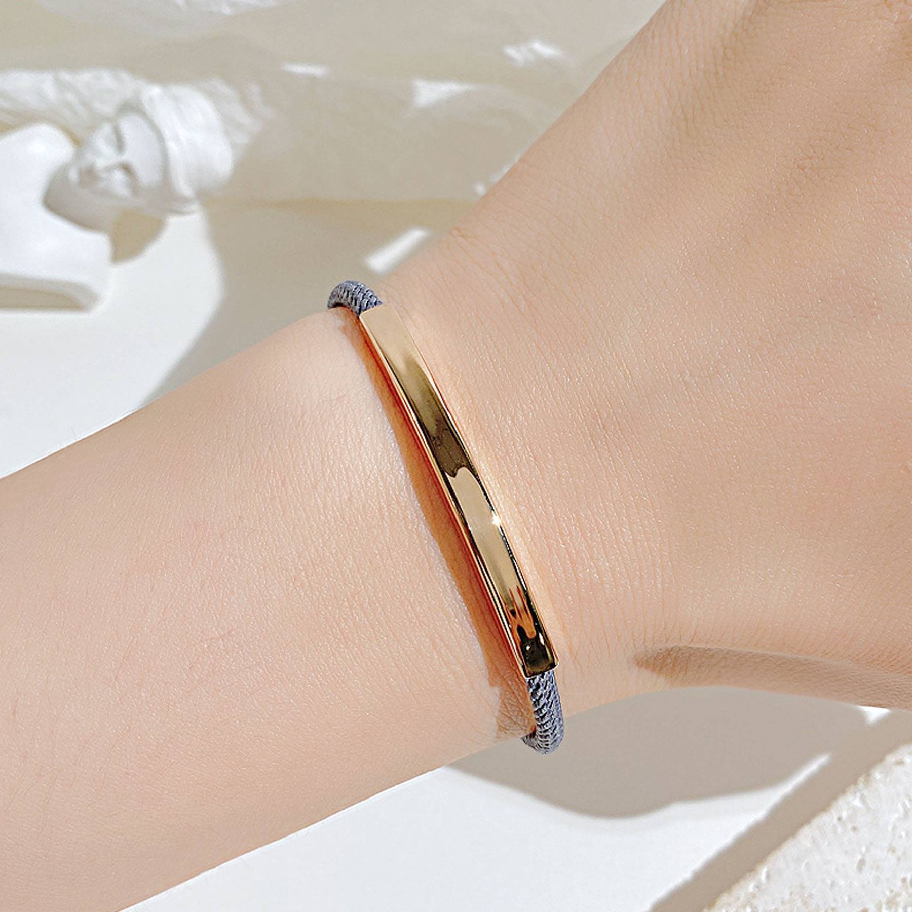Weaving titanium steel couple bracelet 9