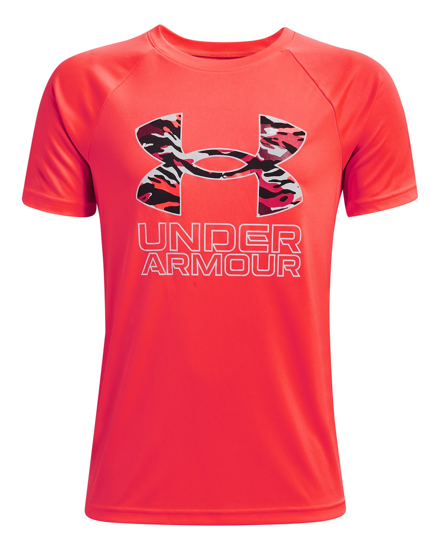 UA Tech Hybrid Print Fill Boys' Short Sleeve 25