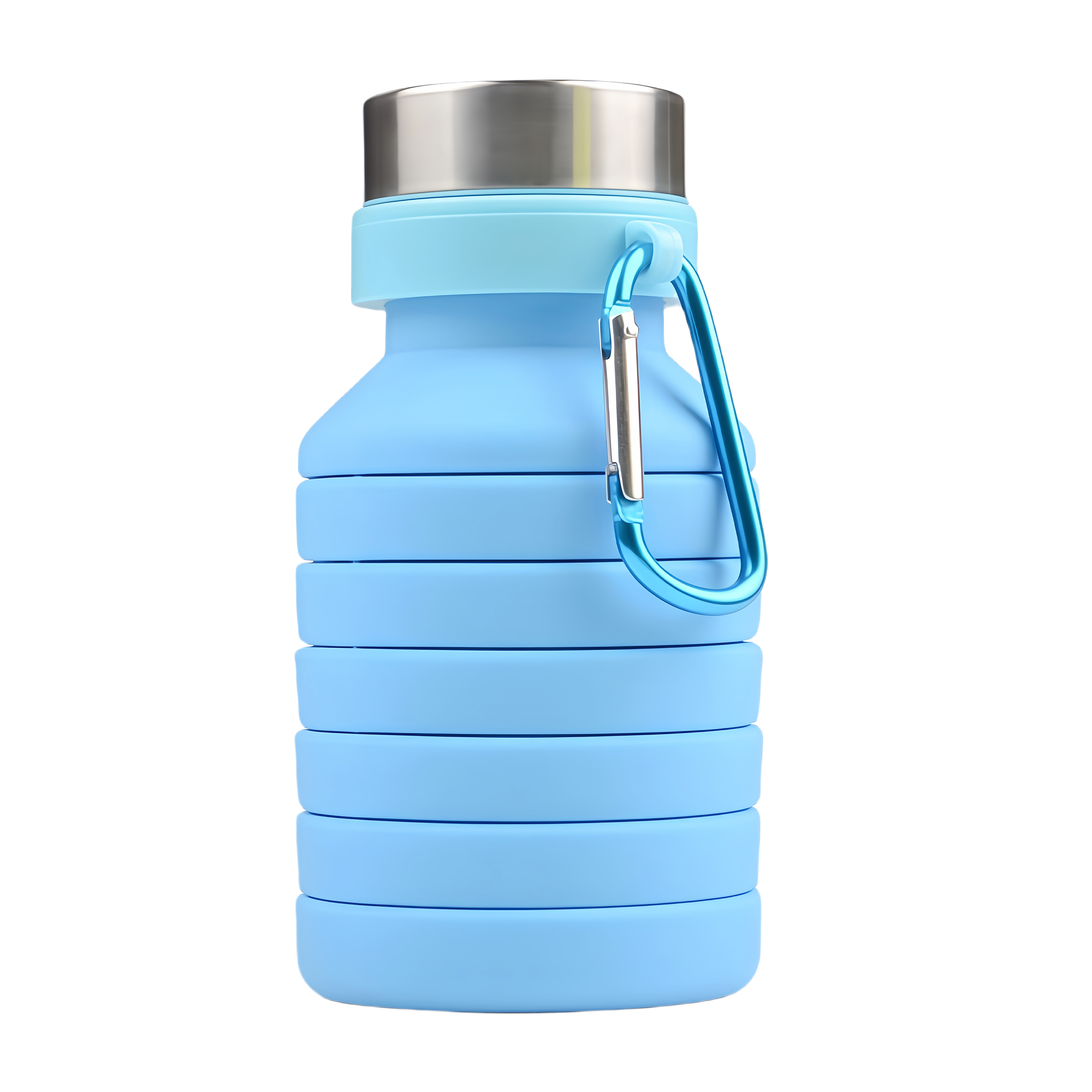 18 Oz Collapsible Silicone Sports Water Bottle with Carabiner 5