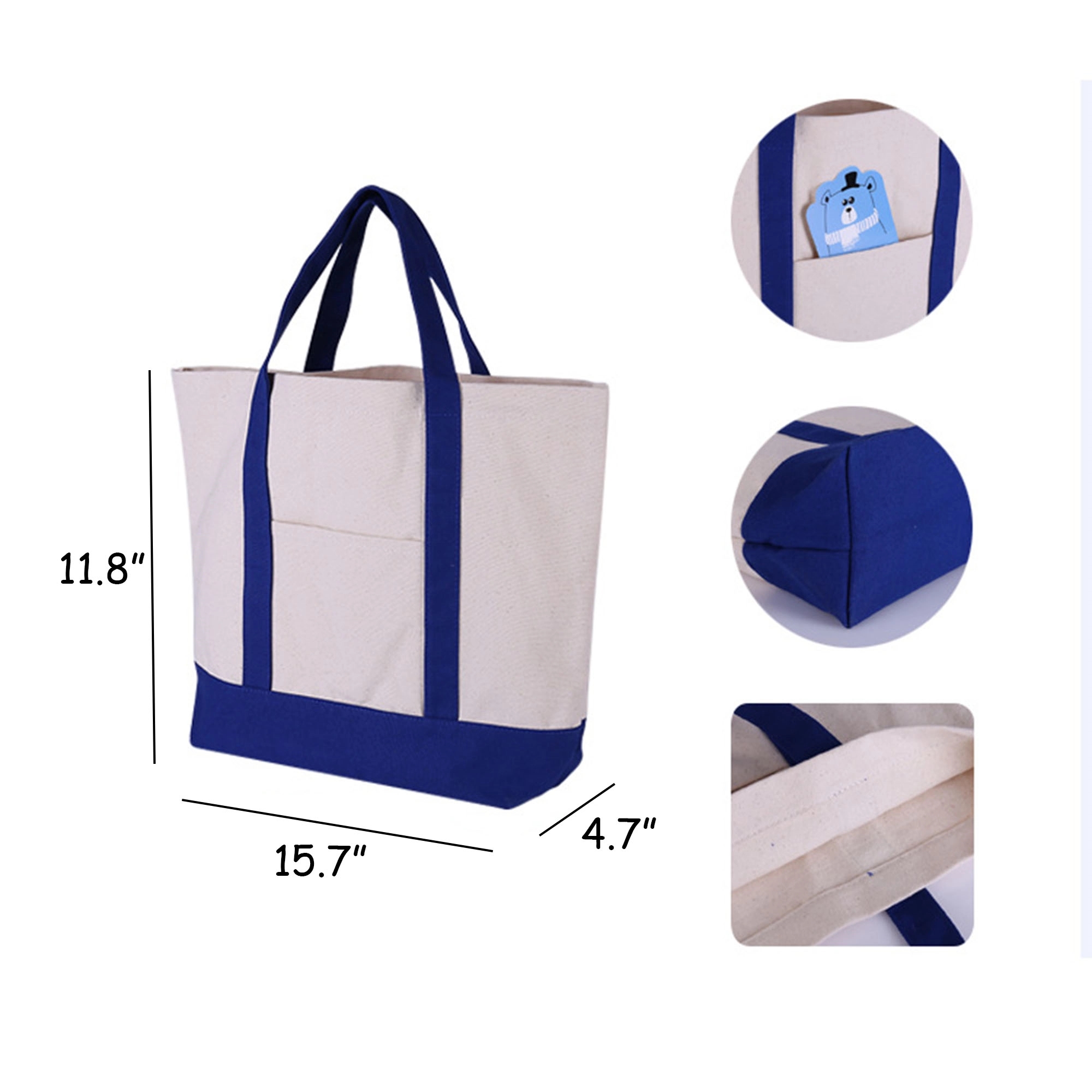 Heavy Duty Canvas Grocery Tote Bag, custom tote bag with logo imprint 6