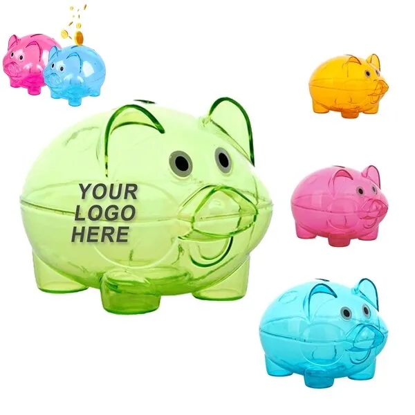 Mini Clear Piggy Coin Money Bank 3