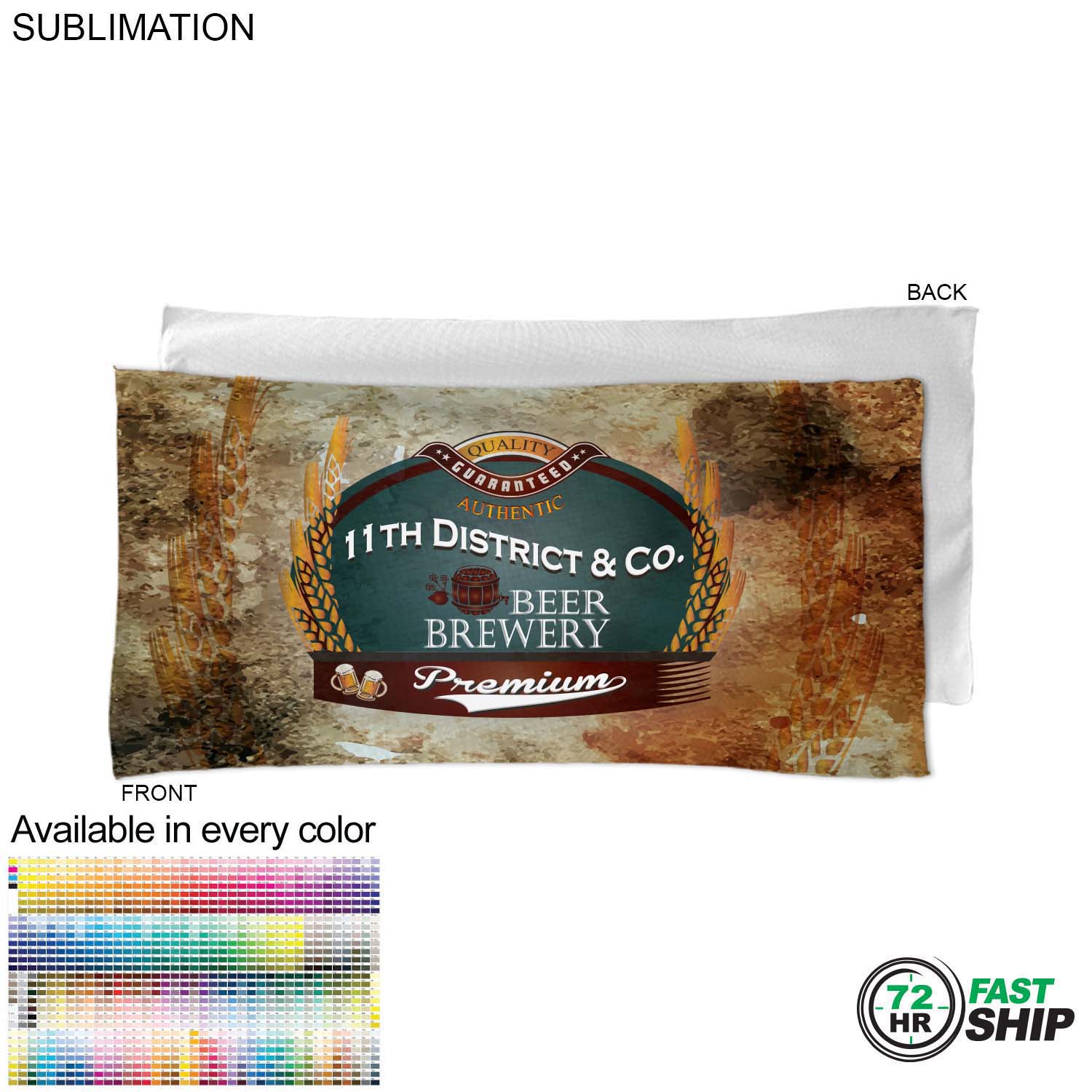 72 Hr Fast Ship - Absorbent Microfiber Dri-Lite Terry Beach, Travel Towel, 22x44, Sublimated 2