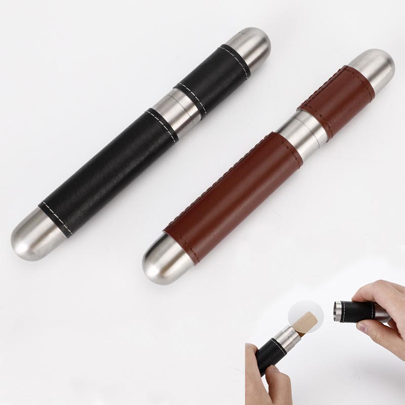 Leather Stainless Steel Cigar Tube 5