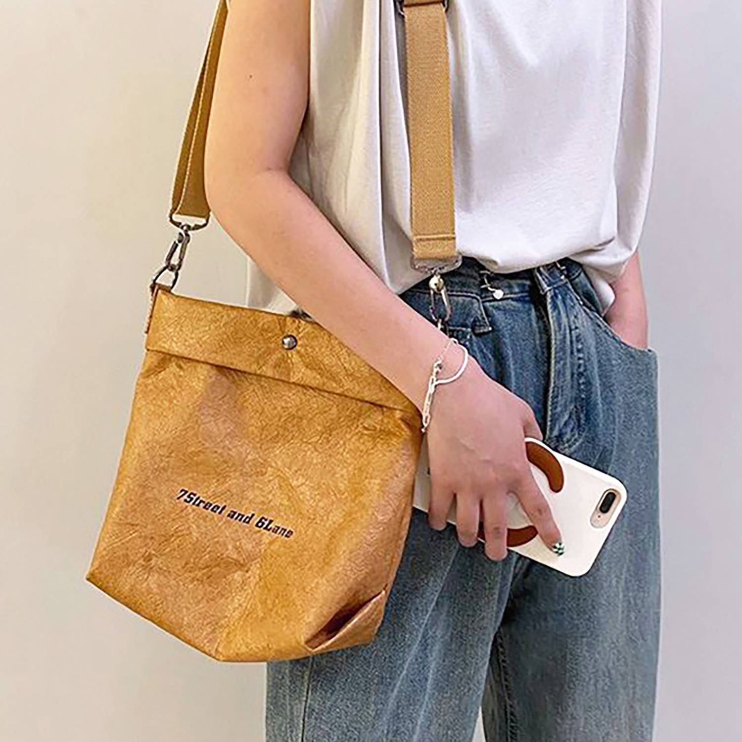 Versatile Fashion Eco-friendly Tyvek Paper Crossbody Bag 8