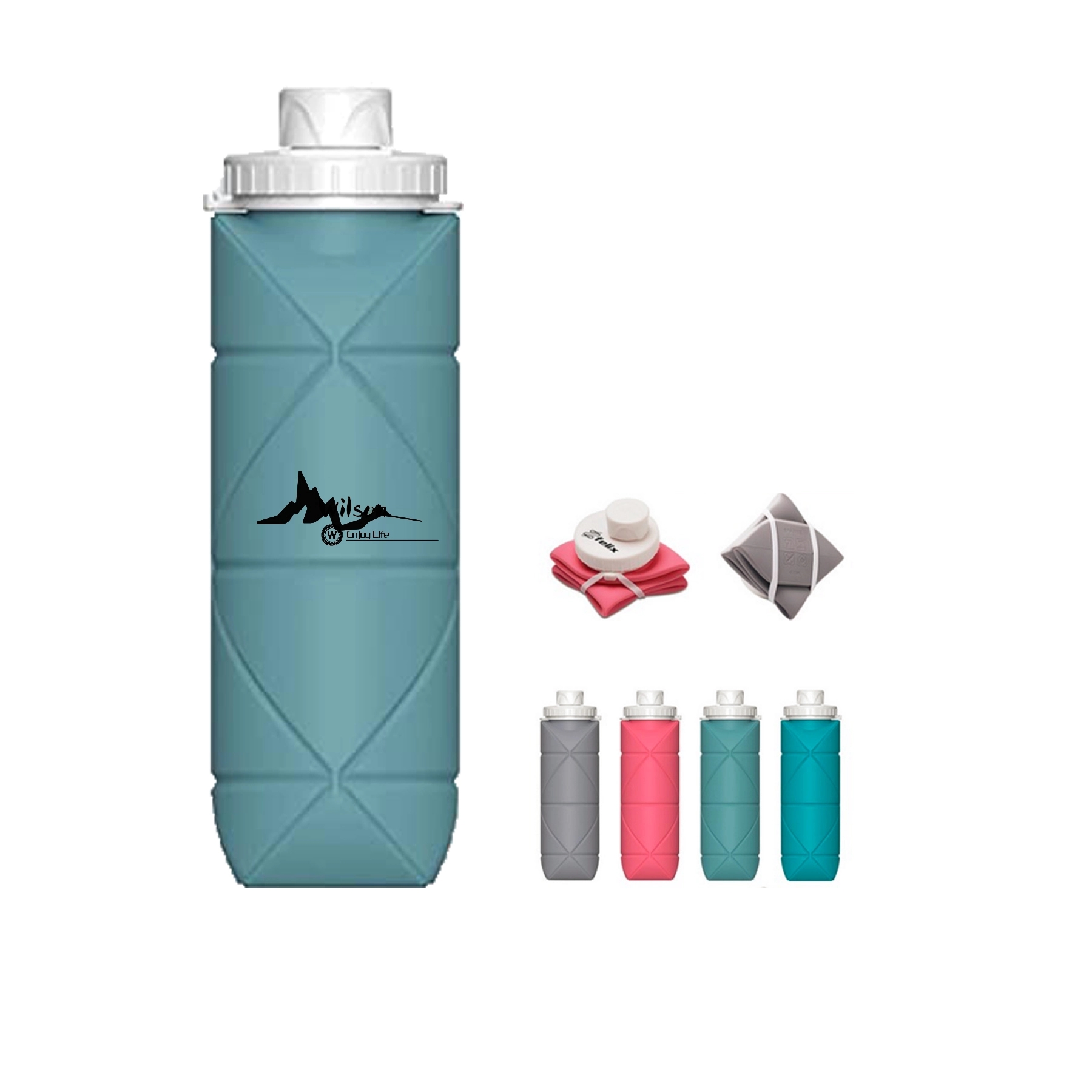 20oz Silicone Collapsible Travel Water Bottle 2