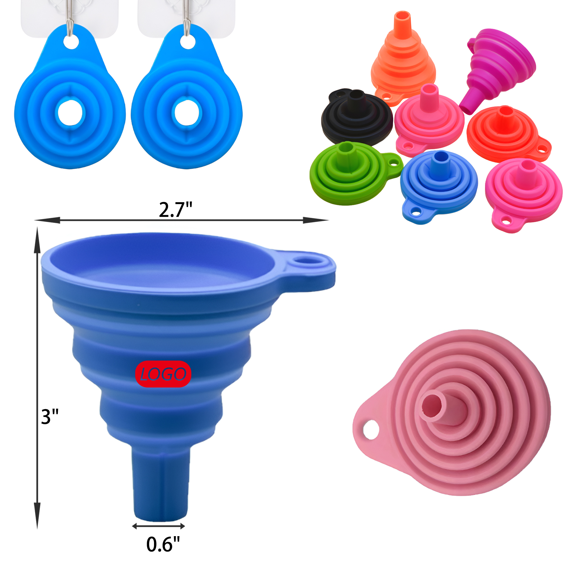 MOQ 50 PCS Durable Folding Silicone Funnel 3
