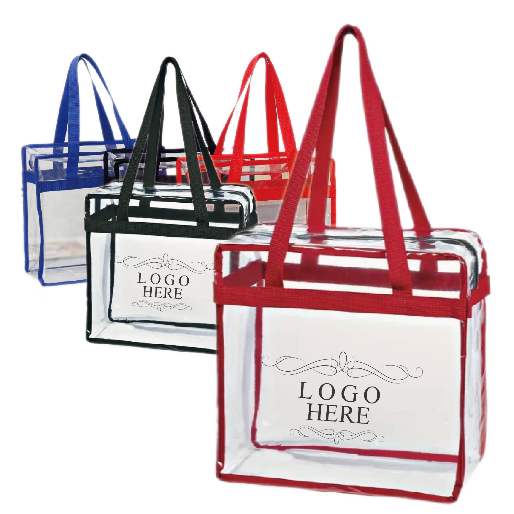 Clear PVC Tote Bag with Zipper Closure 2