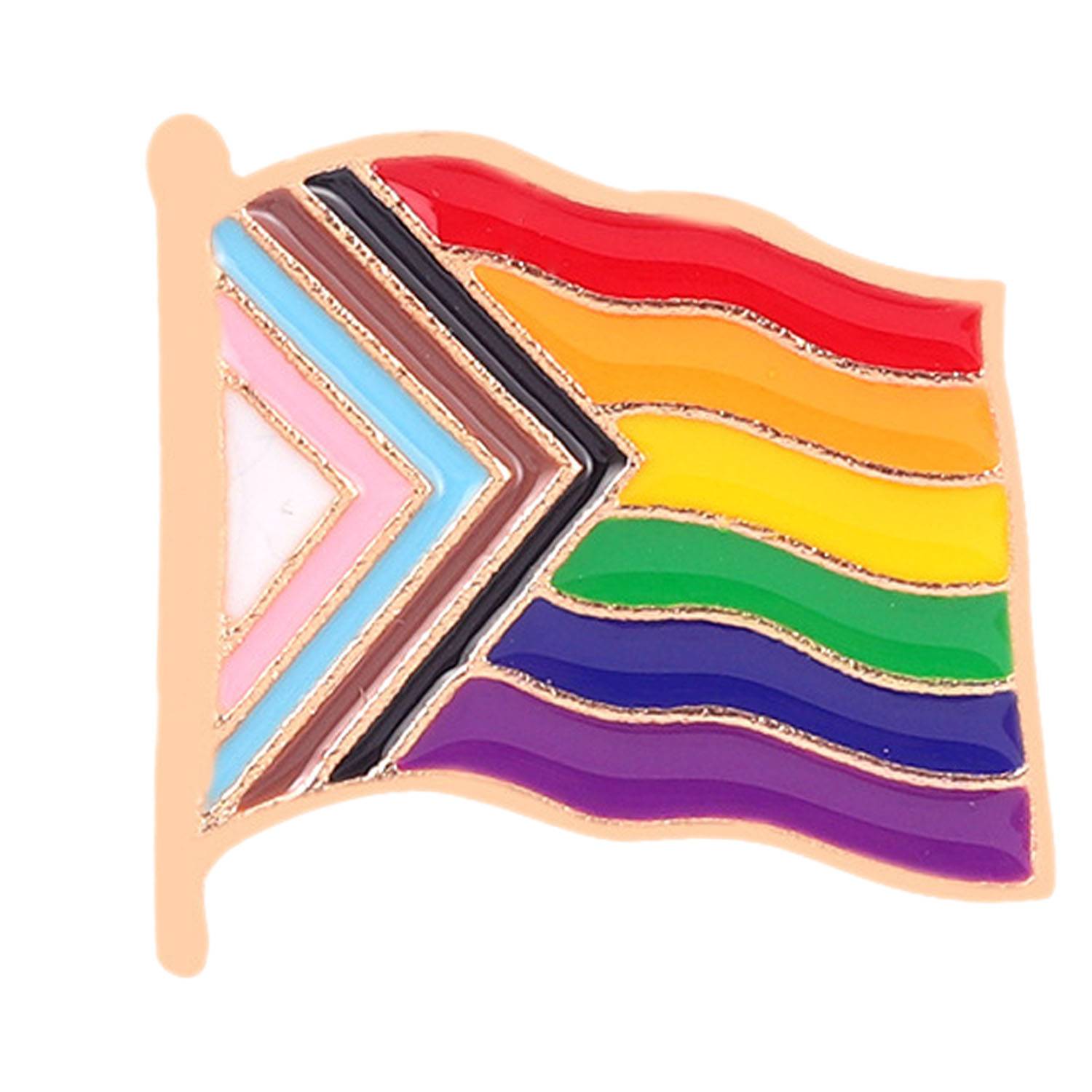 Custom Rainbow Flag Shaped Brooch Pin Badge for Men Women 4