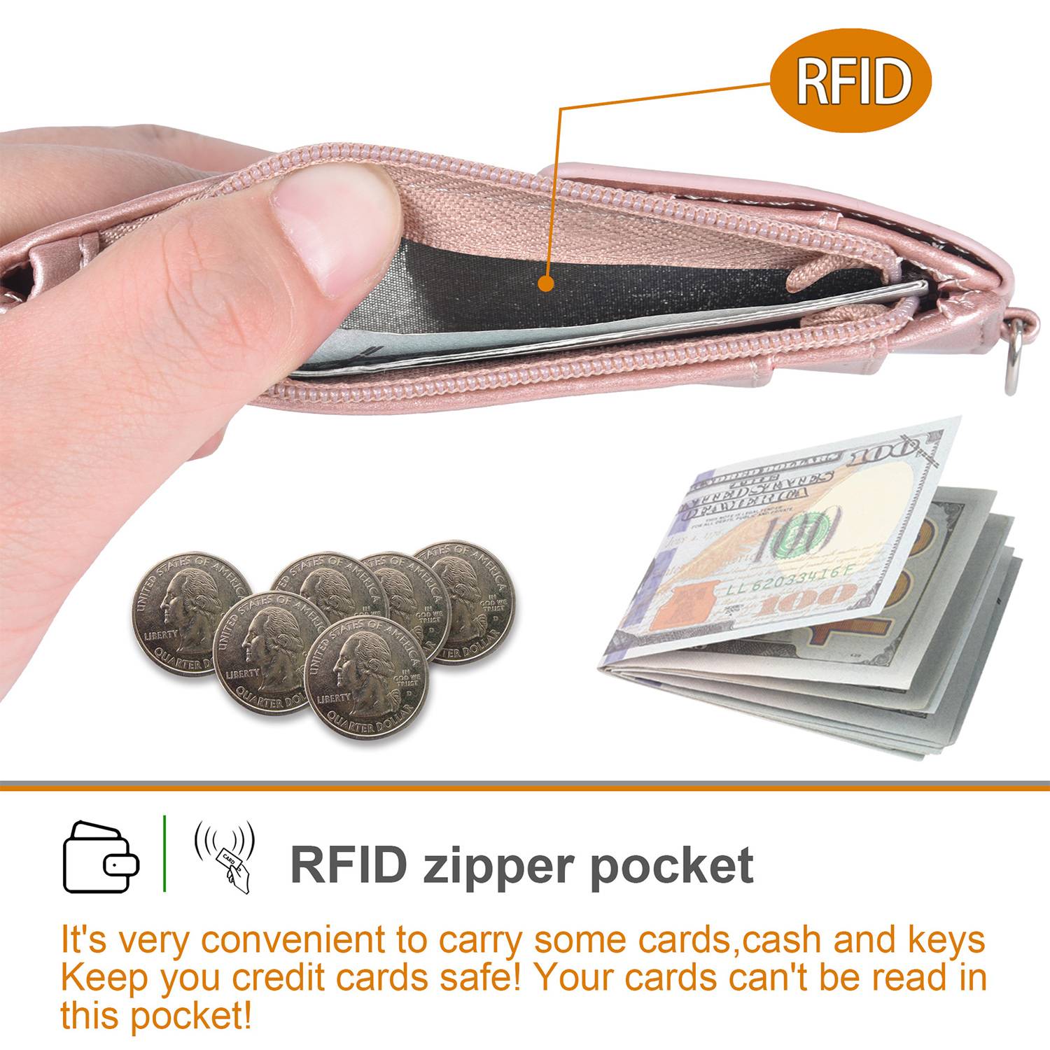 Neck Wallet Set with Flap Top and Five Pockets 3