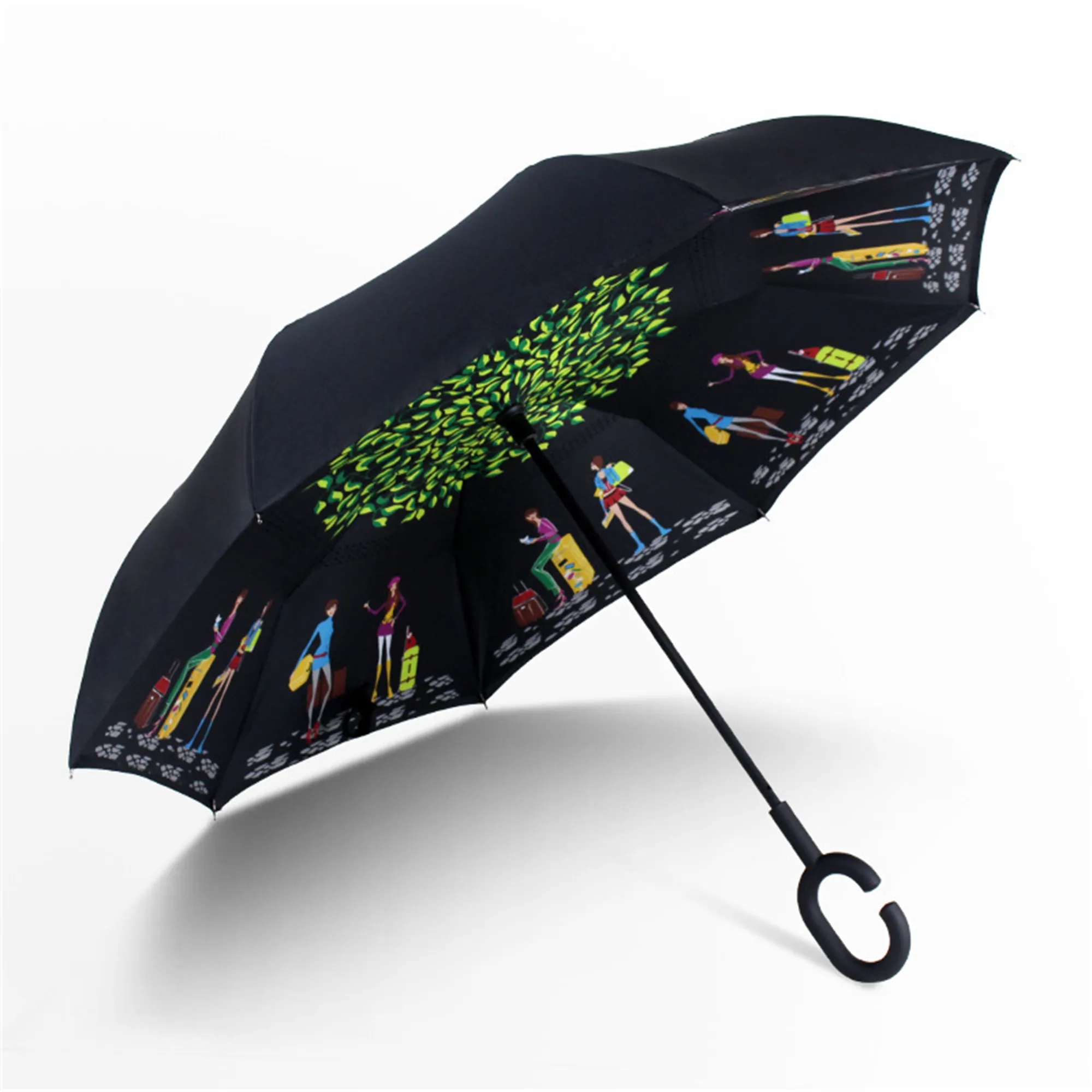 Reverse Upside Down Car Umbrella with C-handle 7