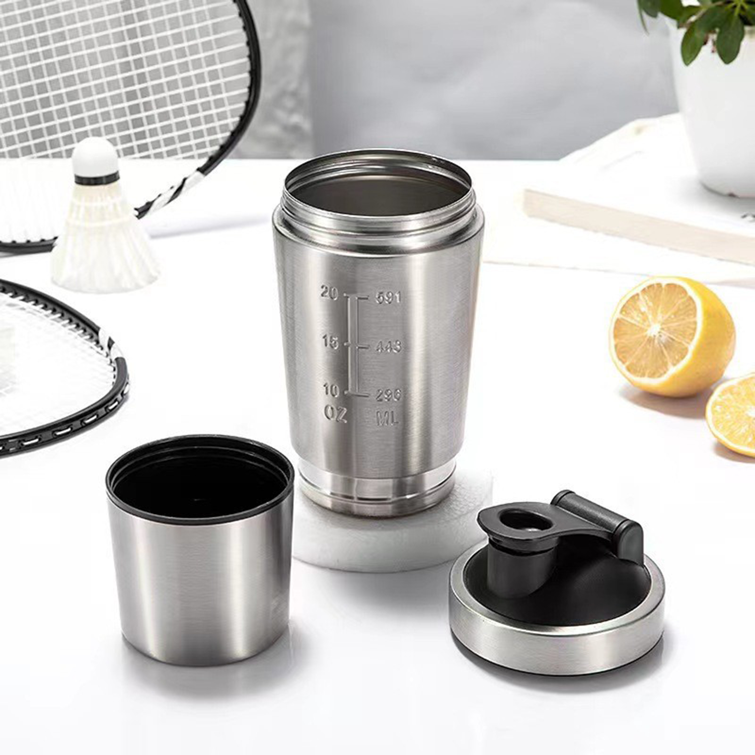 20Oz Stainless Steel Shaker Bottle, custom water bottle with logo imprint 5