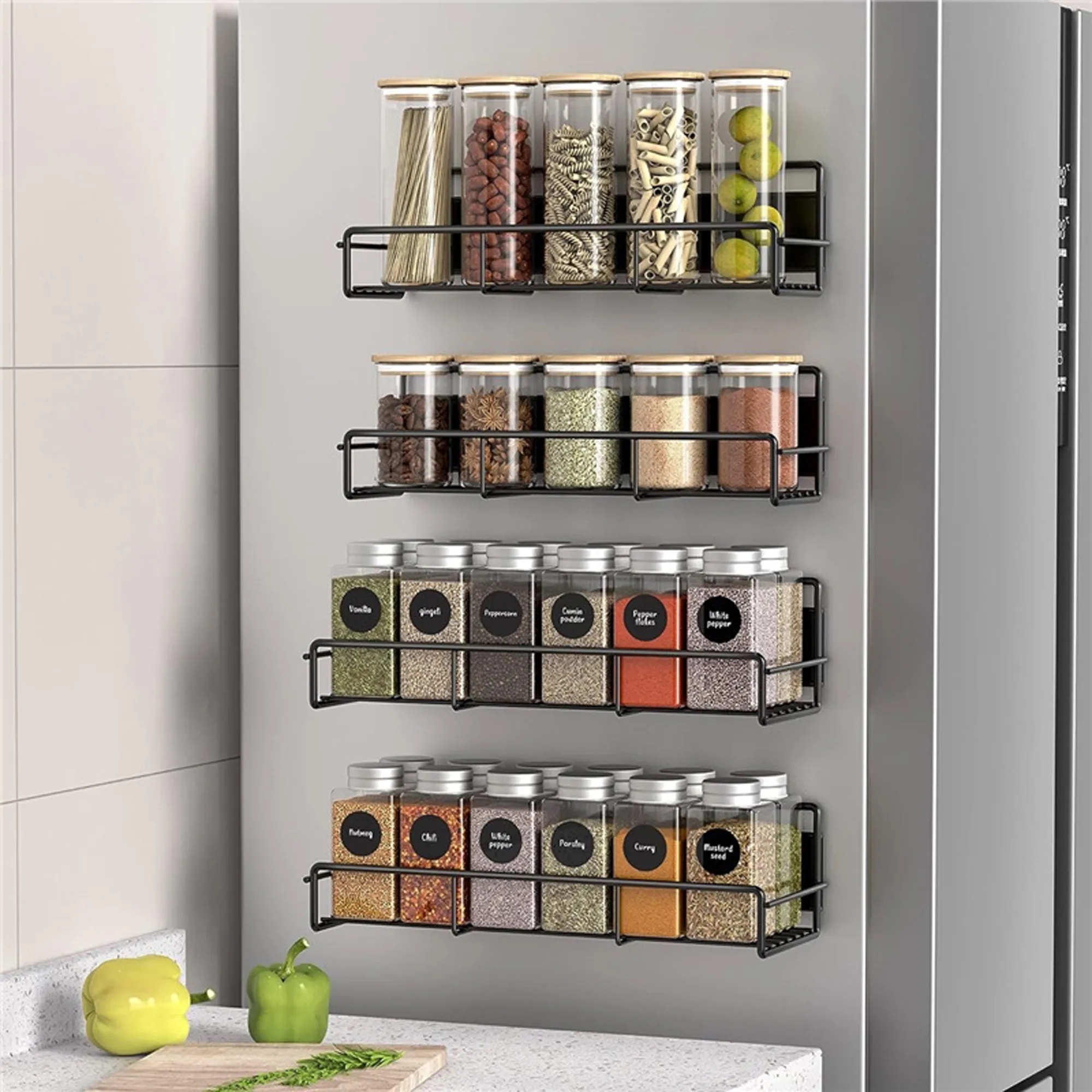 Multi-Functional Drill-Free Refrigerator Storage Rack 2
